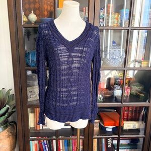 Rag and Bone, Navy V neck Cable Knit Sweater, women’s XS